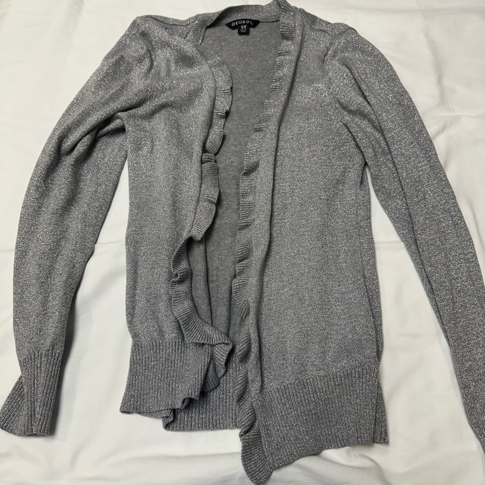Women's Silver Cardigan Sweater